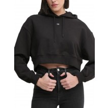 CALVIN KLEIN JEANS WOVEN LABEL HOODIE ΦΟΥΤΕΡ ΜΠΛΟΥΖΑ ΓΥΝΑΙΚΕΙΑ BLACK