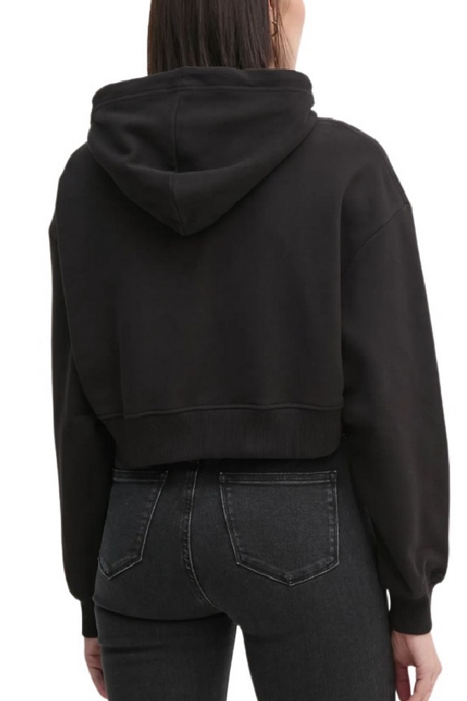 CALVIN KLEIN JEANS WOVEN LABEL HOODIE ΦΟΥΤΕΡ ΜΠΛΟΥΖΑ ΓΥΝΑΙΚΕΙΑ BLACK