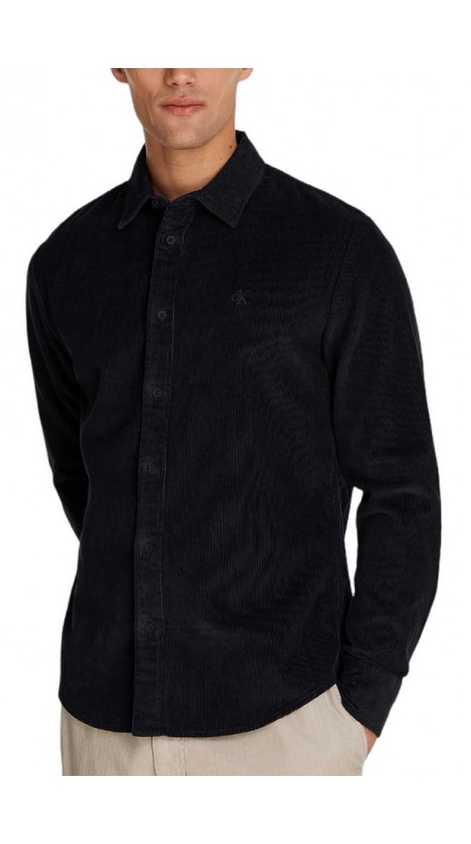 CALVIN KLEIN JEANS CORDUROY REGULAR FIT SHIRT ΠΟΥΚΑΜΙΣΟ ΑΝΔΡΙΚΟ BLACK