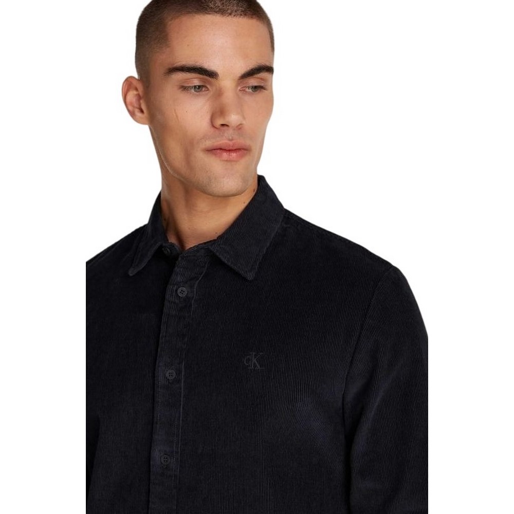 CALVIN KLEIN JEANS CORDUROY REGULAR FIT SHIRT ΠΟΥΚΑΜΙΣΟ ΑΝΔΡΙΚΟ BLACK