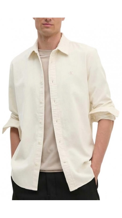 CALVIN KLEIN JEANS CORDUROY REGULAR FIT SHIRT ΠΟΥΚΑΜΙΣΟ ΑΝΔΡΙΚΟ IVORY