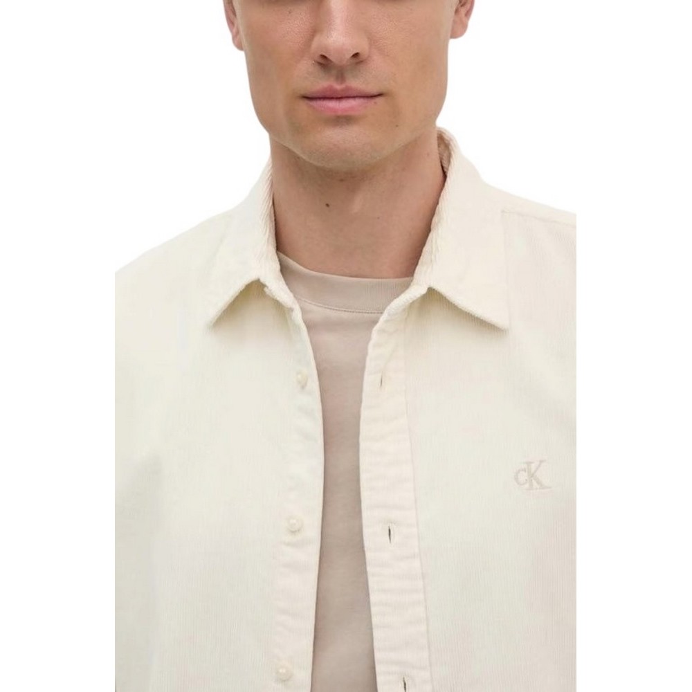 CALVIN KLEIN JEANS CORDUROY REGULAR FIT SHIRT ΠΟΥΚΑΜΙΣΟ ΑΝΔΡΙΚΟ IVORY