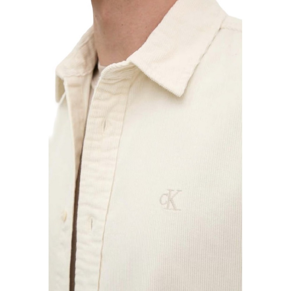 CALVIN KLEIN JEANS CORDUROY REGULAR FIT SHIRT ΠΟΥΚΑΜΙΣΟ ΑΝΔΡΙΚΟ IVORY