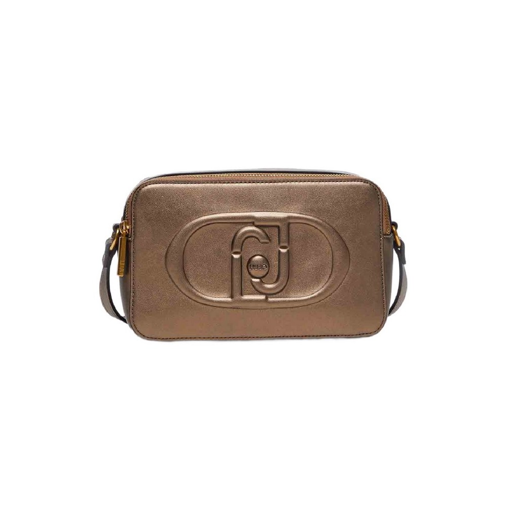 LIU JO LOGO EMBOSSED CROSS BODY BAG AF4248E0332 ΤΣΑΝΤΑ ΓΥΝΑΙΚΕΙΑ BRONZE