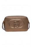 LIU JO LOGO EMBOSSED CROSS BODY BAG AF4248E0332 ΤΣΑΝΤΑ ΓΥΝΑΙΚΕΙΑ BRONZE