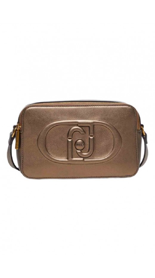 LIU JO LOGO EMBOSSED CROSS BODY BAG AF4248E0332 ΤΣΑΝΤΑ ΓΥΝΑΙΚΕΙΑ BRONZE