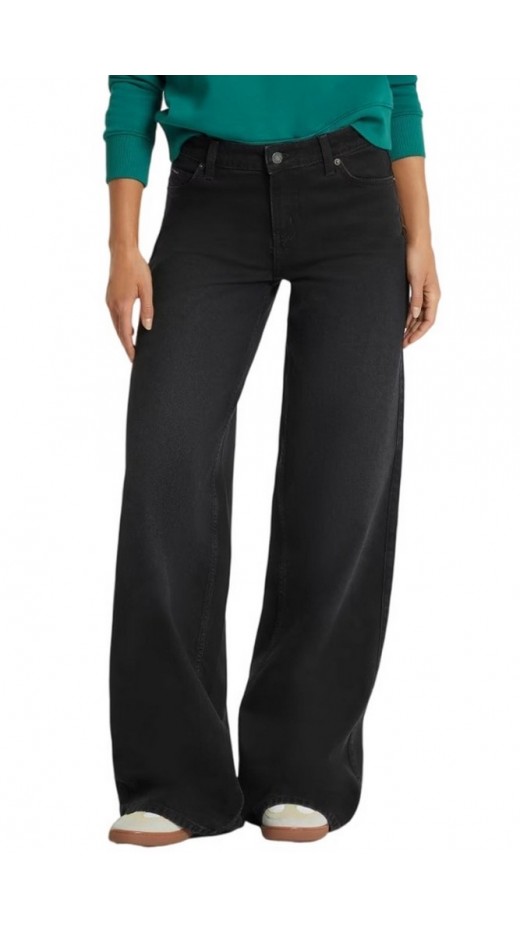 GUESS JEANS G11 WIDE LEG VILMA STR ΠΑΝΤΕΛΟΝΙ ΓΥΝΑΙΚΕΙΟ BLACK