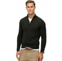 SUPERDRY D2 OVIN ESSENTIAL EMB KNIT HALF ZIP ΜΠΛΟΥΖΑ ΠΛΕΚΤΗ ΑΝΔΡΙΚΗ GREY