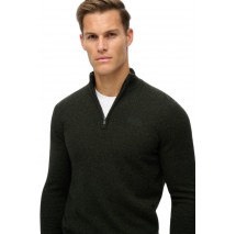 SUPERDRY D2 OVIN ESSENTIAL EMB KNIT HALF ZIP ΜΠΛΟΥΖΑ ΠΛΕΚΤΗ ΑΝΔΡΙΚΗ GREY