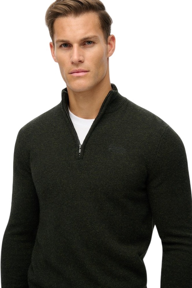 SUPERDRY D2 OVIN ESSENTIAL EMB KNIT HALF ZIP ΜΠΛΟΥΖΑ ΠΛΕΚΤΗ ΑΝΔΡΙΚΗ GREY