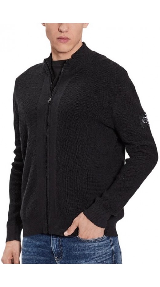 CALVIN KLEIN JEANS CORE BADGE SWEATER ZIP THROUGH ΖΑΚΕΤΑ ΑΝΔΡΙΚΗ BLACK