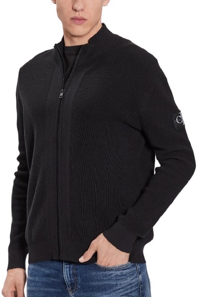 CALVIN KLEIN JEANS CORE BADGE SWEATER ZIP THROUGH ΖΑΚΕΤΑ ΑΝΔΡΙΚΗ BLACK