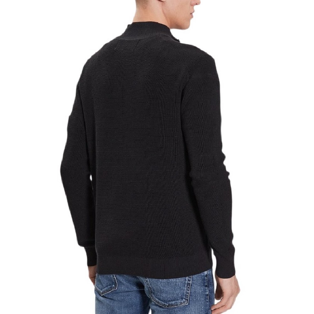 CALVIN KLEIN JEANS CORE BADGE SWEATER ZIP THROUGH ΖΑΚΕΤΑ ΑΝΔΡΙΚΗ BLACK