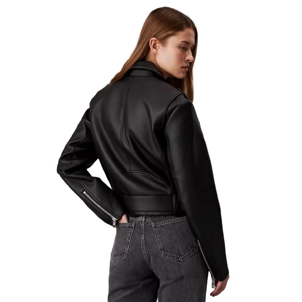 CALVIN KLEIN JEANS CLASSIC FAUX LEATHER BIKER ΜΠΟΥΦΑΝ ΓΥΝΑΙΚΕΙΟ BLACK