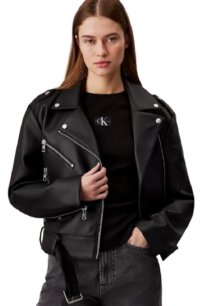 CALVIN KLEIN JEANS CLASSIC FAUX LEATHER BIKER ΜΠΟΥΦΑΝ ΓΥΝΑΙΚΕΙΟ BLACK