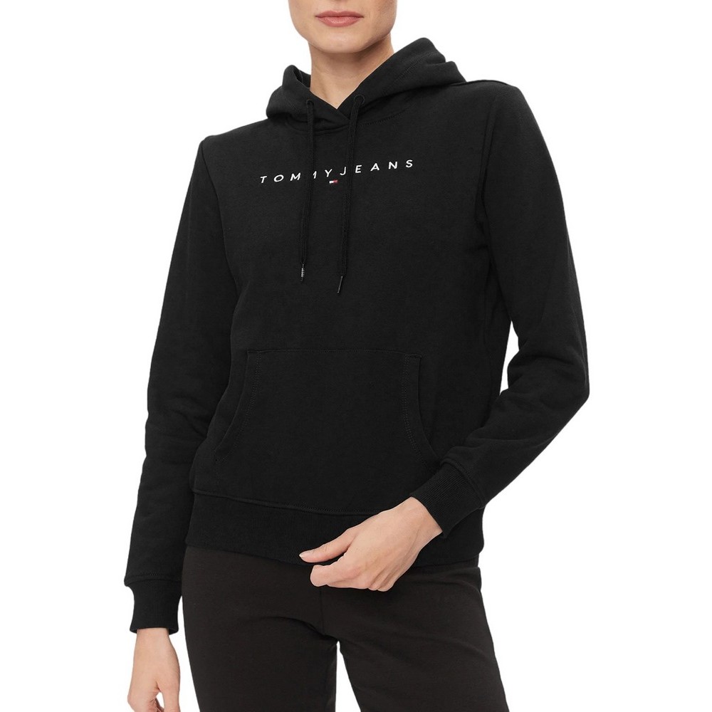 TOMMY JEANS TJW REG LINEAR HOODIE ΜΠΛΟΥΖΑ ΦΟΥΤΕΡ ΓΥΝΑΙΚΕΙΟ BLACK