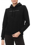 TOMMY JEANS TJW REG LINEAR HOODIE ΜΠΛΟΥΖΑ ΦΟΥΤΕΡ ΓΥΝΑΙΚΕΙΟ BLACK