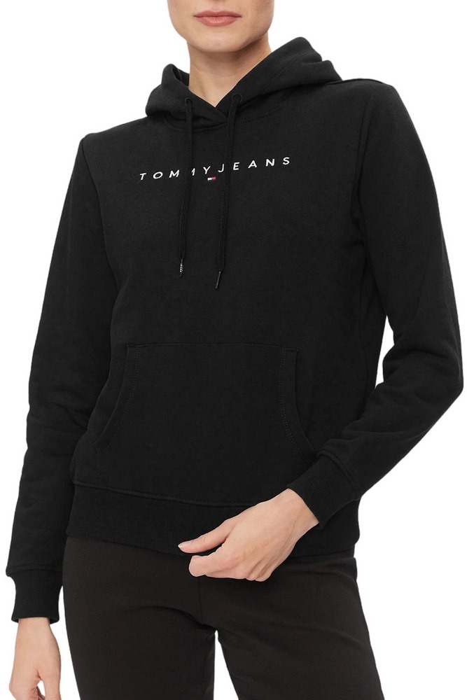 TOMMY JEANS TJW REG LINEAR HOODIE ΜΠΛΟΥΖΑ ΦΟΥΤΕΡ ΓΥΝΑΙΚΕΙΟ BLACK