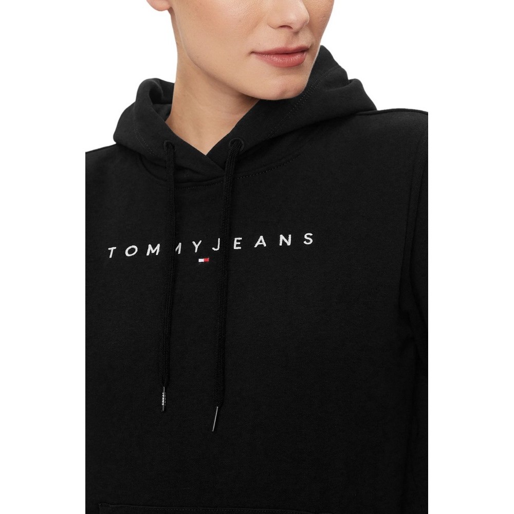 TOMMY JEANS TJW REG LINEAR HOODIE ΜΠΛΟΥΖΑ ΦΟΥΤΕΡ ΓΥΝΑΙΚΕΙΟ BLACK