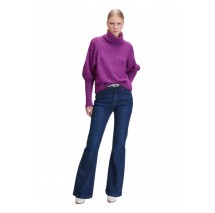 ALE BLOUSE KNIT HIGH NECK 8P22004 ΜΠΛΟΥΖΑ ΠΛΕΚΤΗ ΓΥΝΑΙΚΕΙΑ PLUM