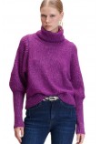 ALE BLOUSE KNIT HIGH NECK 8P22004 ΜΠΛΟΥΖΑ ΠΛΕΚΤΗ ΓΥΝΑΙΚΕΙΑ PLUM