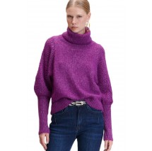 ALE BLOUSE KNIT HIGH NECK 8P22004 ΜΠΛΟΥΖΑ ΠΛΕΚΤΗ ΓΥΝΑΙΚΕΙΑ PLUM