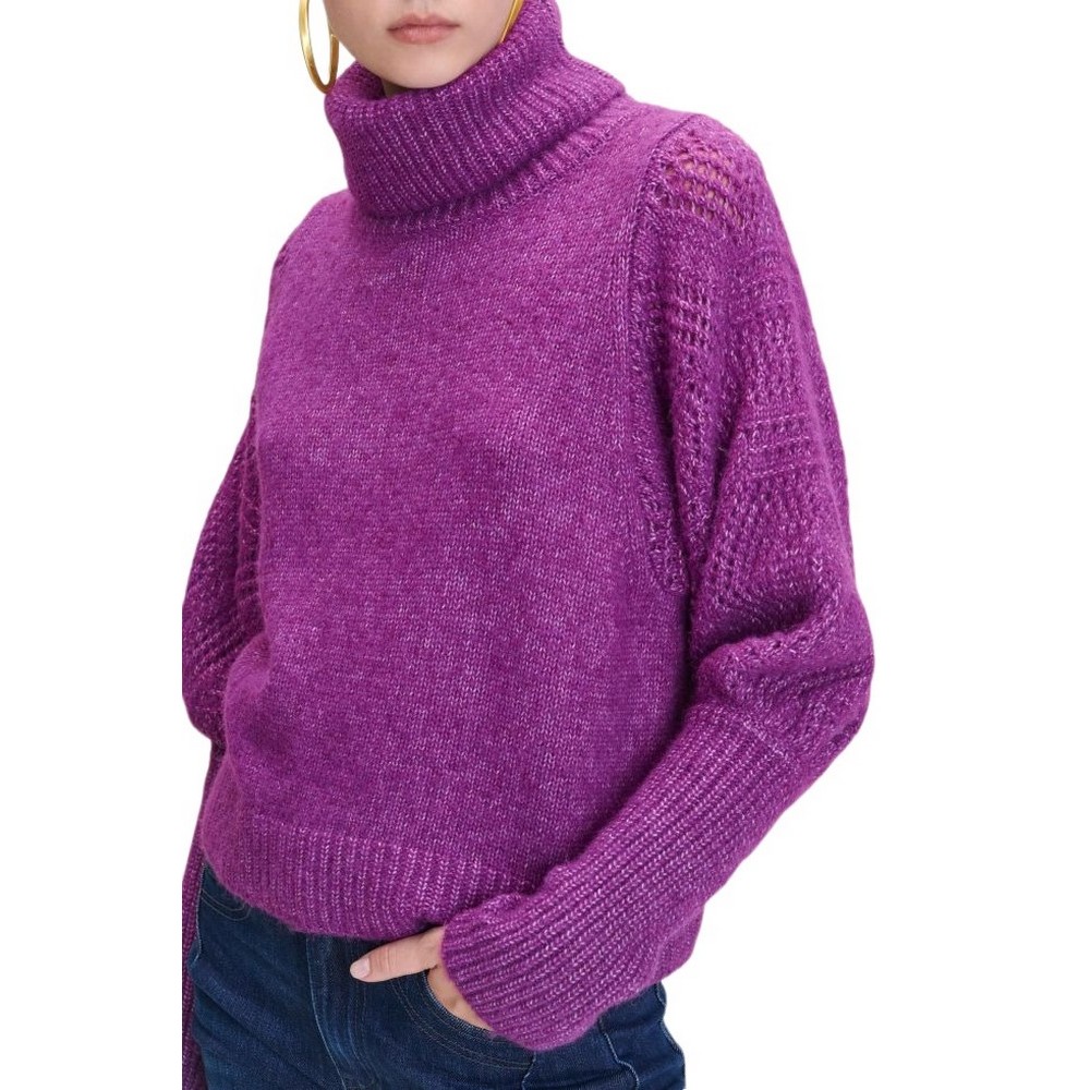 ALE BLOUSE KNIT HIGH NECK 8P22004 ΜΠΛΟΥΖΑ ΠΛΕΚΤΗ ΓΥΝΑΙΚΕΙΑ PLUM