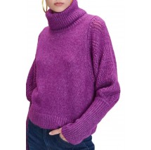 ALE BLOUSE KNIT HIGH NECK 8P22004 ΜΠΛΟΥΖΑ ΠΛΕΚΤΗ ΓΥΝΑΙΚΕΙΑ PLUM