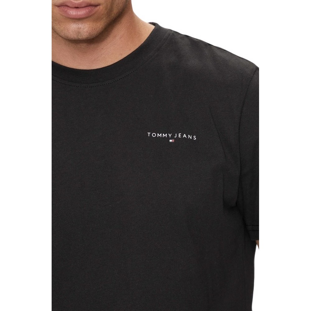 TOMMY JEANS  SLIM LINEAR CHEST TEE EXT T-SHIRT ΜΠΛΟΥΖΑ ΑΝΔΡΙΚΗ BLACK