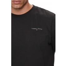 TOMMY JEANS  SLIM LINEAR CHEST TEE EXT T-SHIRT ΜΠΛΟΥΖΑ ΑΝΔΡΙΚΗ BLACK