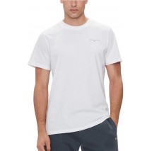 TOMMY JEANS  SLIM LINEAR CHEST TEE EXT T-SHIRT ΜΠΛΟΥΖΑ ΑΝΔΡΙΚΗ WHITE