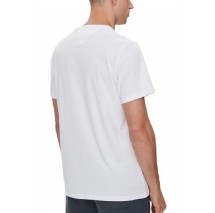 TOMMY JEANS  SLIM LINEAR CHEST TEE EXT T-SHIRT ΜΠΛΟΥΖΑ ΑΝΔΡΙΚΗ WHITE