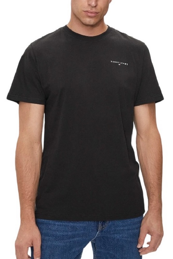 TOMMY JEANS  SLIM LINEAR CHEST TEE EXT T-SHIRT ΜΠΛΟΥΖΑ ΑΝΔΡΙΚΗ BLACK