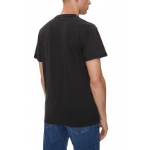 TOMMY JEANS  SLIM LINEAR CHEST TEE EXT T-SHIRT ΜΠΛΟΥΖΑ ΑΝΔΡΙΚΗ BLACK