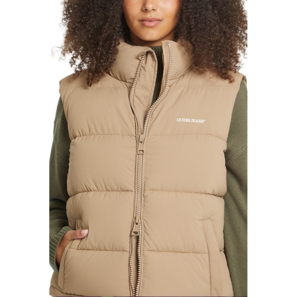 GUESS JEANS PUFFER VEST W4BN59WGII2 ΓΙΛΕΚΟ ΓΥΝΑΙΚΕΙΟ BEIGE