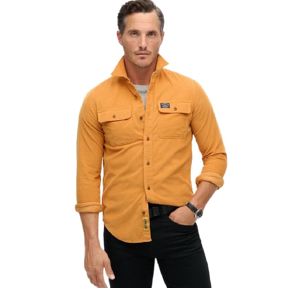 SUPERDRY D2 OVIN CORDUROY WORKWEAR SHIRT ΠΟΥΚΑΜΙΣΟ ΑΝΔΡΙΚΟ MUSTARD