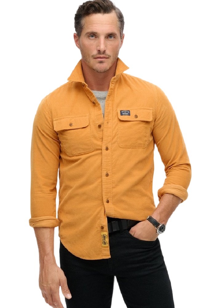 SUPERDRY D2 OVIN CORDUROY WORKWEAR SHIRT ΠΟΥΚΑΜΙΣΟ ΑΝΔΡΙΚΟ MUSTARD