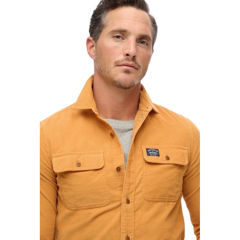 SUPERDRY D2 OVIN CORDUROY WORKWEAR SHIRT ΠΟΥΚΑΜΙΣΟ ΑΝΔΡΙΚΟ MUSTARD