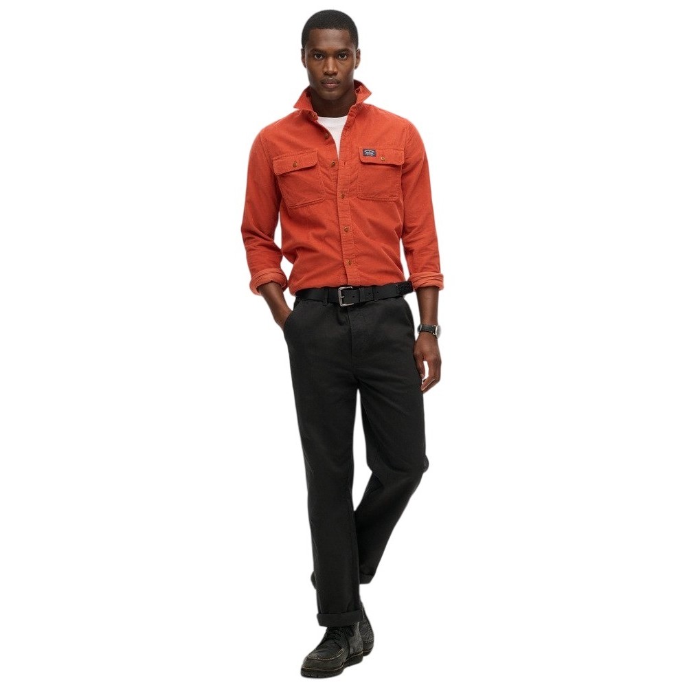 D2 OVIN CORDUROY WORKWEAR SHIRT ΠΟΥΚΑΜΙΣΟ ΑΝΔΡΙΚΟ ORANGE