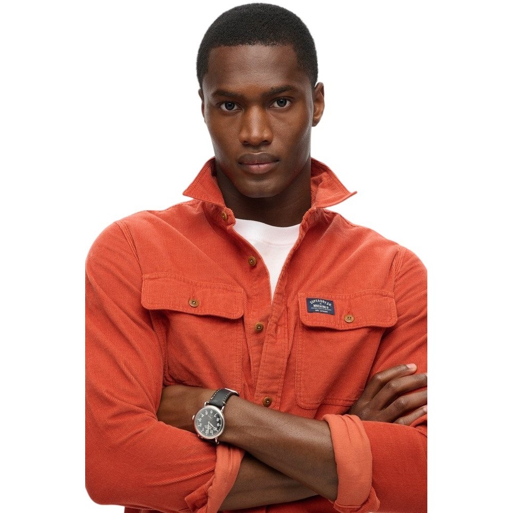 D2 OVIN CORDUROY WORKWEAR SHIRT ΠΟΥΚΑΜΙΣΟ ΑΝΔΡΙΚΟ ORANGE