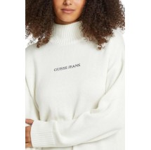 GUESS JEANS LOGO SWEATER W4BR82Z3HN2 ΜΠΛΟΥΖΑ ΠΛΕΚΤΗ ΓΥΝΑΙΚΕΙΑ OFF WHITE