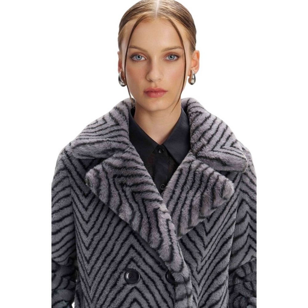 ALE COAT FAUX FUR 8917761 ΠΑΛΤΟ ΓΟΥΝΑ ΓΥΝΑΙΚΕΙΟ GREY