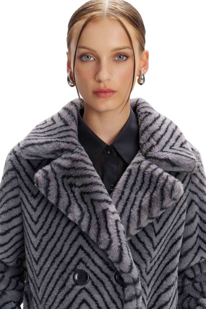 ALE COAT FAUX FUR 8917761 ΠΑΛΤΟ ΓΟΥΝΑ ΓΥΝΑΙΚΕΙΟ GREY