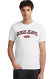 GUESS JEANS SLIM GUESS 1981 TEE T-SHIRT ΜΠΛΟΥΖΑ ΑΝΔΡΙΚΗ WHITE