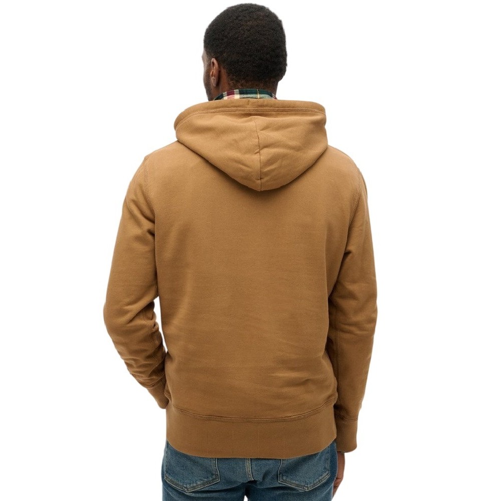 SUPERDRY D2 OVIN CONTRAST STITCH RELAXED HOODIE ΦΟΥΤΕΡ ΜΠΛΟΥΖΑ ΑΝΔΡΙΚΗ BROWN