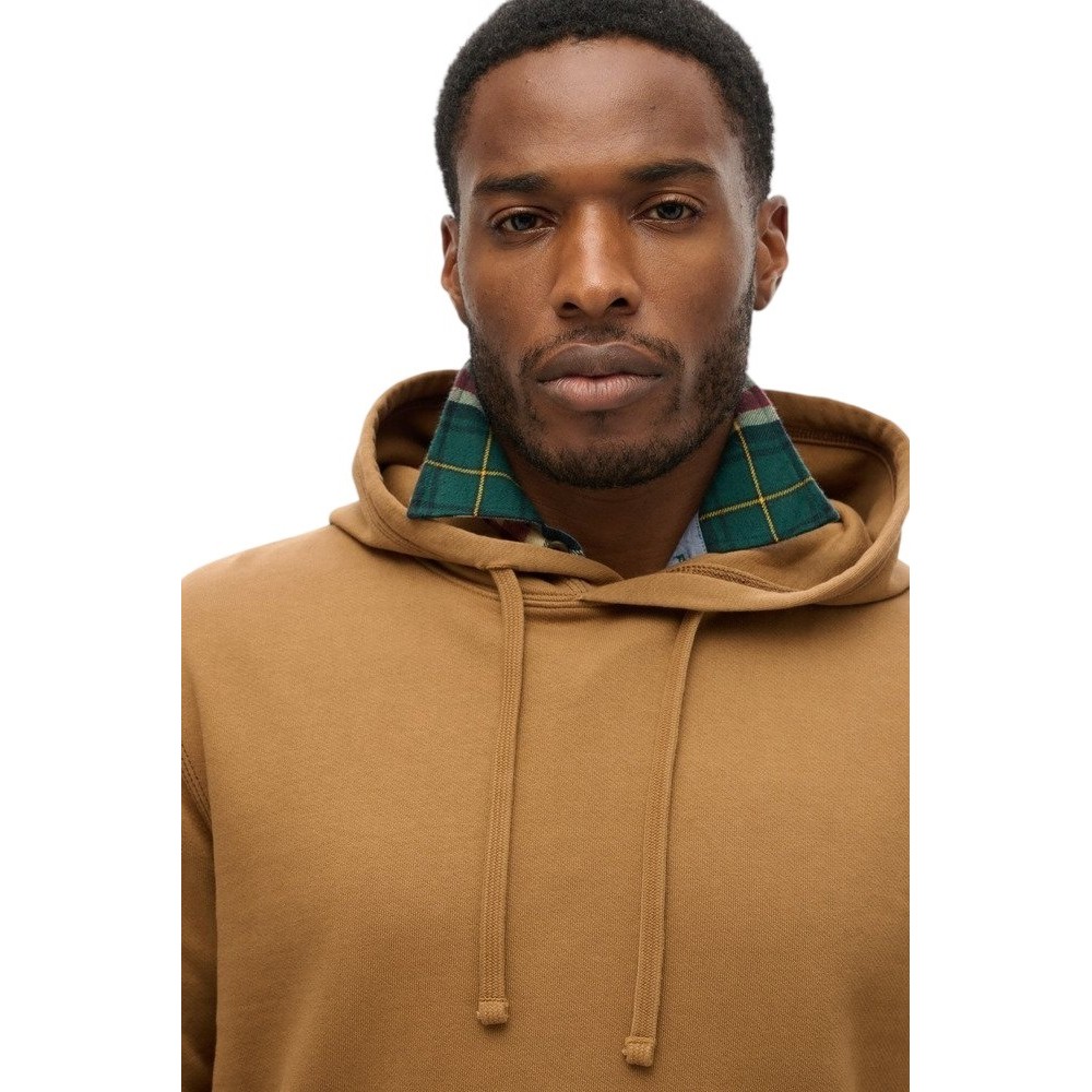 SUPERDRY D2 OVIN CONTRAST STITCH RELAXED HOODIE ΦΟΥΤΕΡ ΜΠΛΟΥΖΑ ΑΝΔΡΙΚΗ BROWN