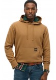 SUPERDRY D2 OVIN CONTRAST STITCH RELAXED HOODIE ΦΟΥΤΕΡ ΜΠΛΟΥΖΑ ΑΝΔΡΙΚΗ BROWN