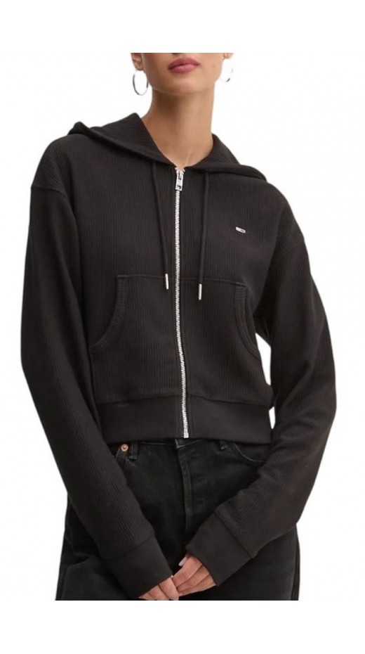 TOMMY JEANS REG CRP OTTOMAN HOODIE ΖΑΚΕΤΑ ΓΥΝΑΙΚΕΙΑ BLACK