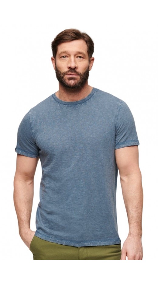 SUPERDRY STUD CREW NECK SLUB T-SHIRT ΜΠΛΟΥΖΑ ΑΝΔΡΙΚΗ BLUE