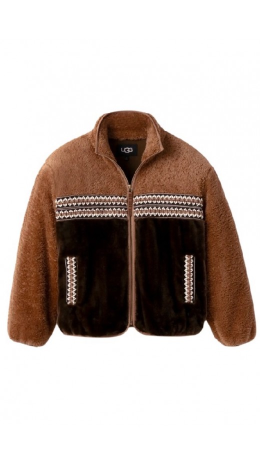 UGG MARLENE SHERPA JACKET H BRAID 1142550 ΜΠΟΥΦΑΝ ΓΥΝΑΙΚΕΙΟ BROWN